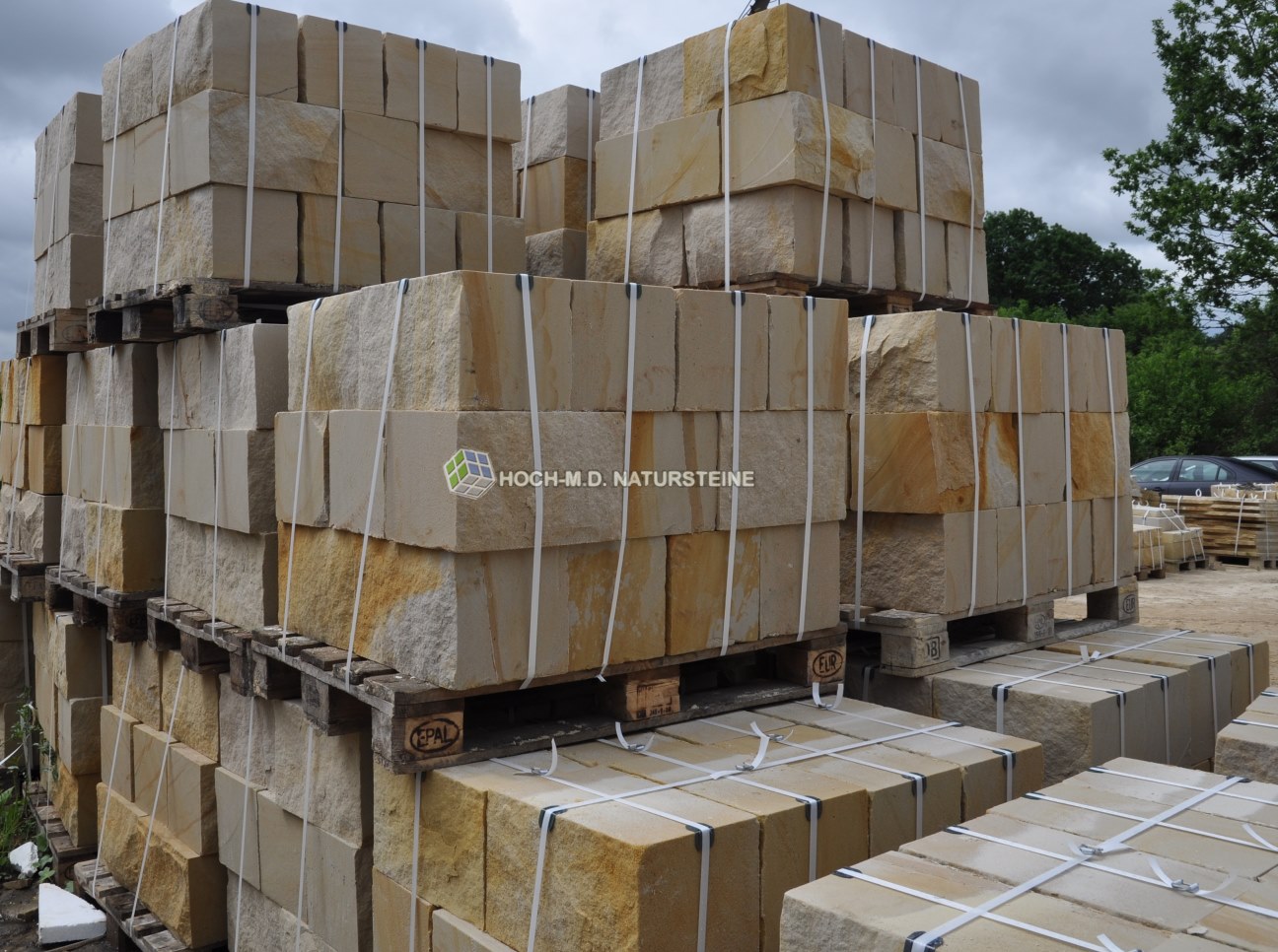 Seiten gesägt, Sandstein-Mauersteine rohe gespalten oder gesägt