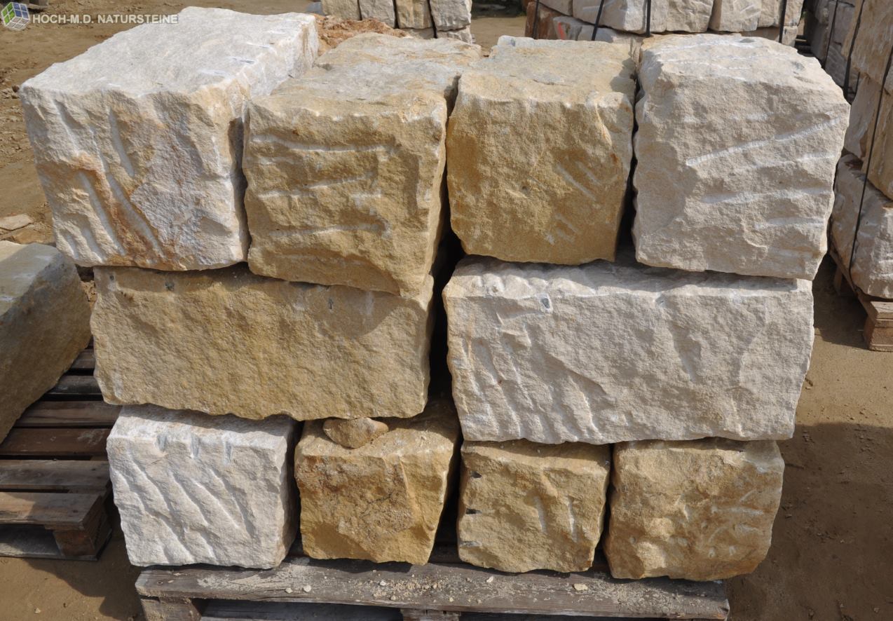 Sandsteinmauersteine Romus - alle Seiten gespalten