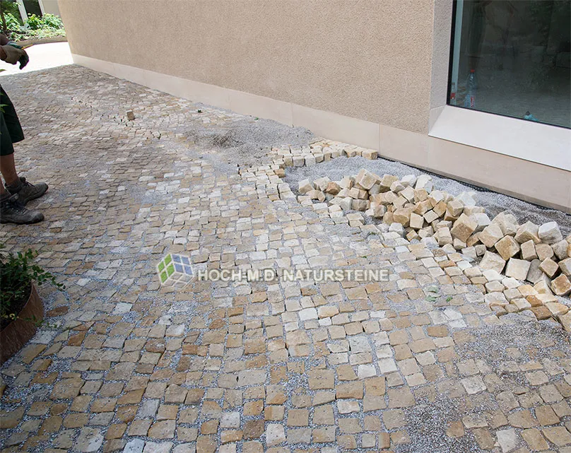 Kundenreferenz Sandsteinpflaster Flavus Wilder Verband